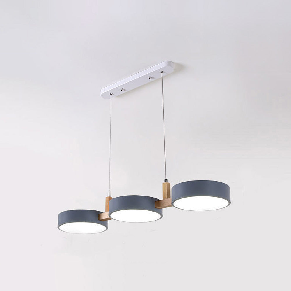 Lumévo - Cilindro Lámpara Colgante Escandinavo Diseño en Metal y Madera