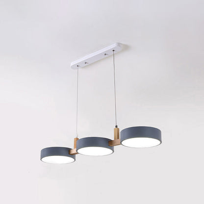 Lumévo - Cilindro Lámpara Colgante Escandinavo Diseño en Metal y Madera