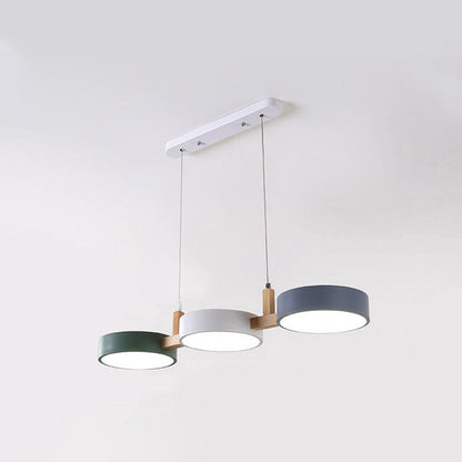 Lumévo - Cilindro Lámpara Colgante Escandinavo Diseño en Metal y Madera
