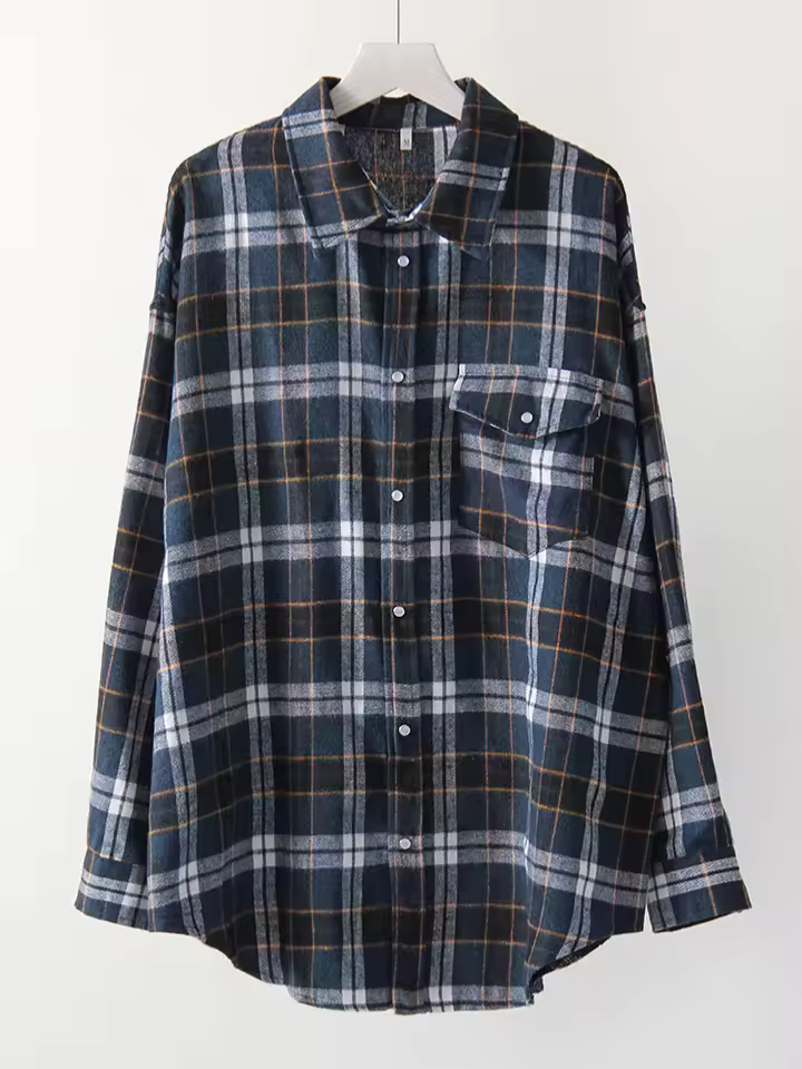 LUSIANA™ | CAMISA DE CUADROS OVERSIZE VINTAGE