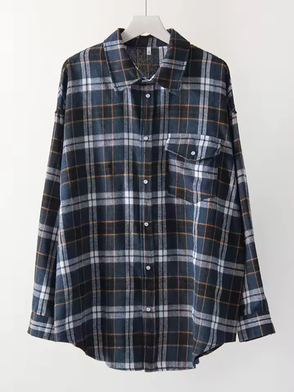 LUSIANA™ | CAMISA DE CUADROS OVERSIZE VINTAGE