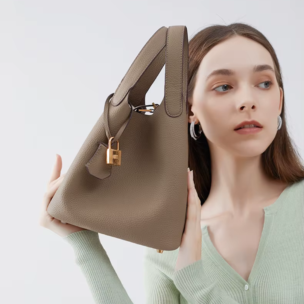 BellaTrend™ | Cuero tipo cubeta Bolso de mano