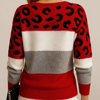 Julieta™ | Suéter casual con estampado de leopardo