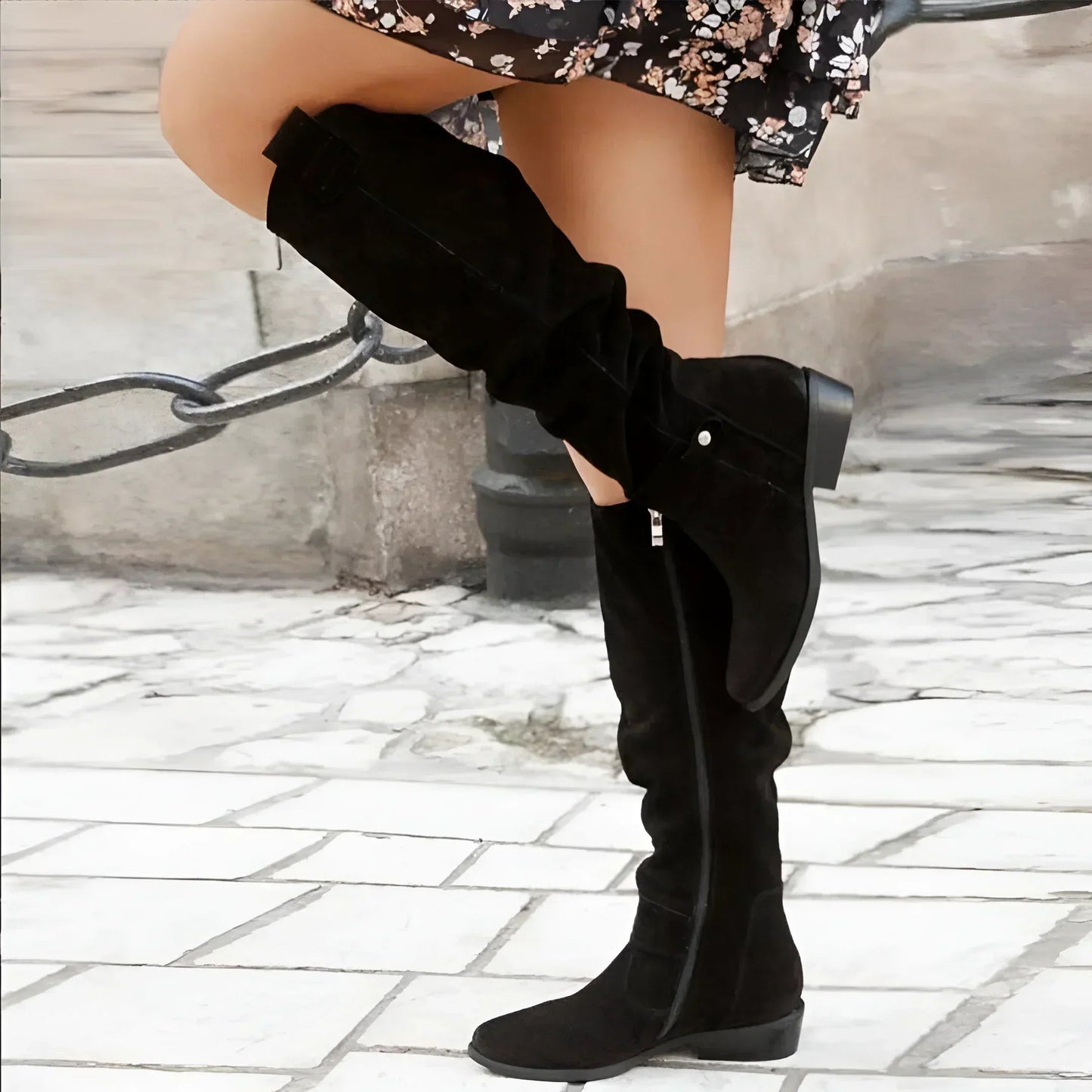 Kimara - Botas Altas De Cuero Con Cremallera Lateral