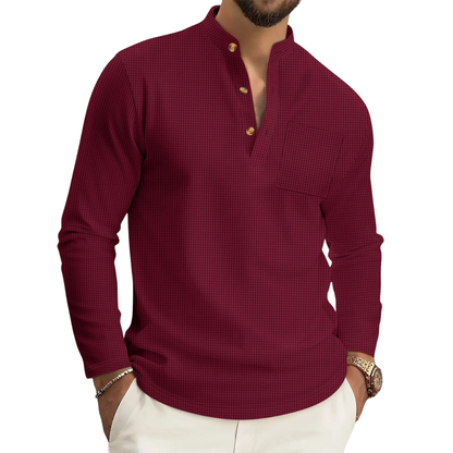Thogo | Camisa Texturizada De Cuello Alto Para Hombre